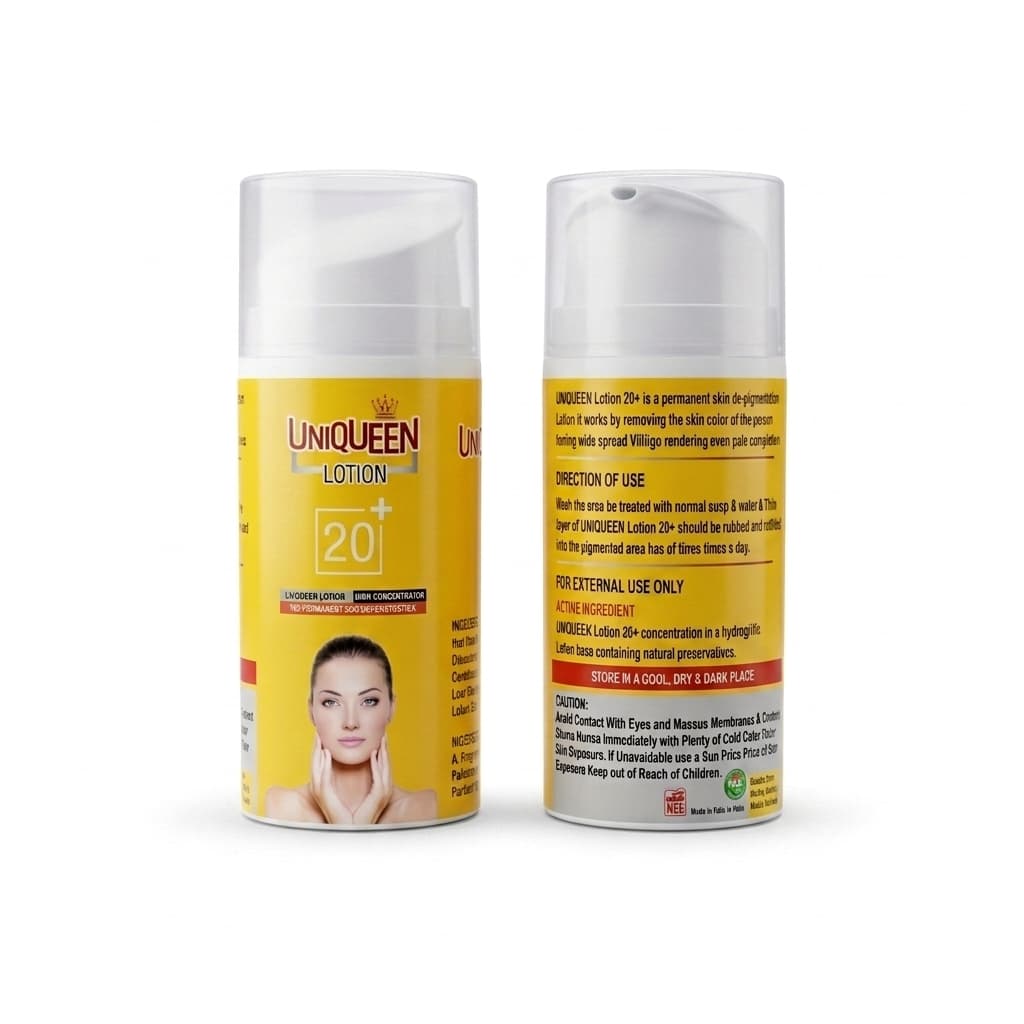 UNIQUEEN Lotion 20+ - Micronized MBEH 20% | Permanent Skin Depigmentation Lotion | UNIQUEEN Skincare