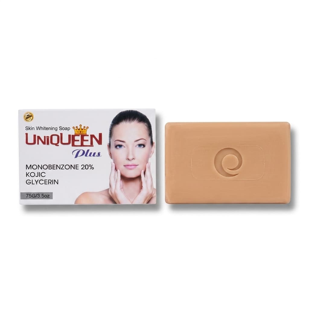 UNIQUEEN Plus Skin Whitening Soap - MONOBENZONE 20% | KOJIC | GLYCERIN | UNIQUEEN Skincare